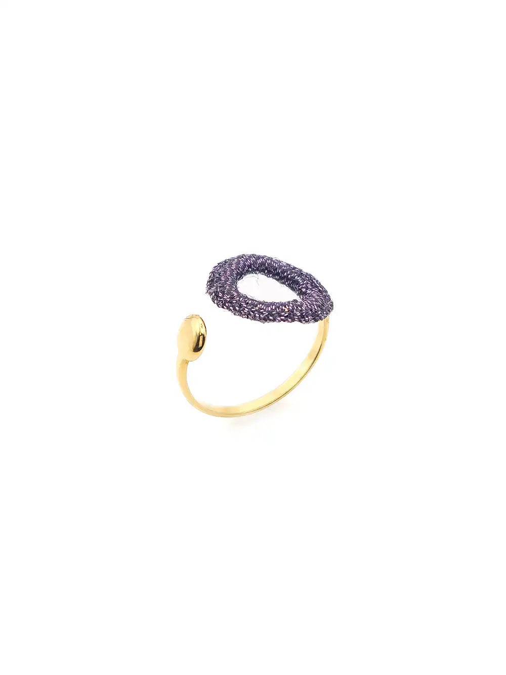 Bague tissée violet bijou artisanal femme