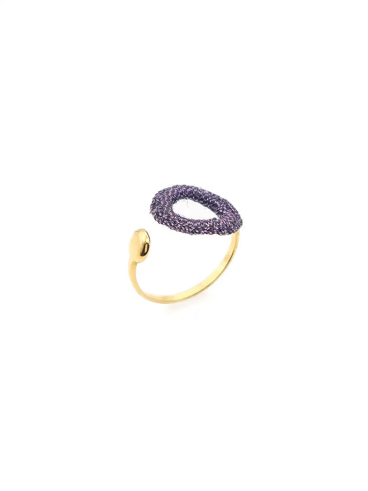 Bague tissée violet bijou artisanal femme