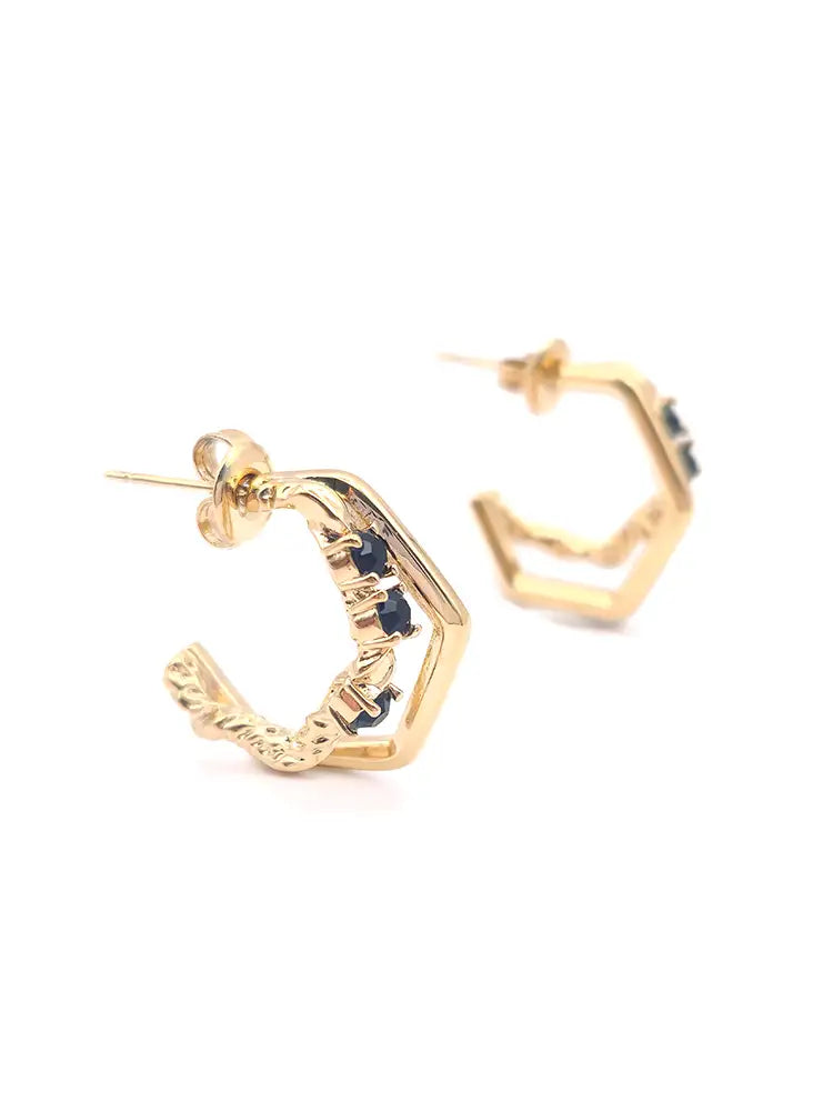 Bijou signature créoles dorées hexagonales Viva Yuza