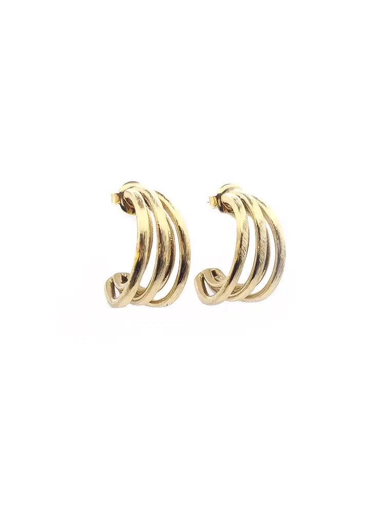 Petites boucles dorées élégantes brossé mat Viva Yuza