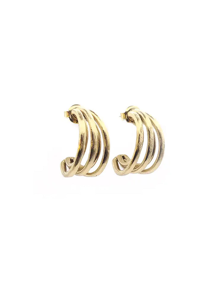 Petites boucles dorées élégantes brossé mat Viva Yuza