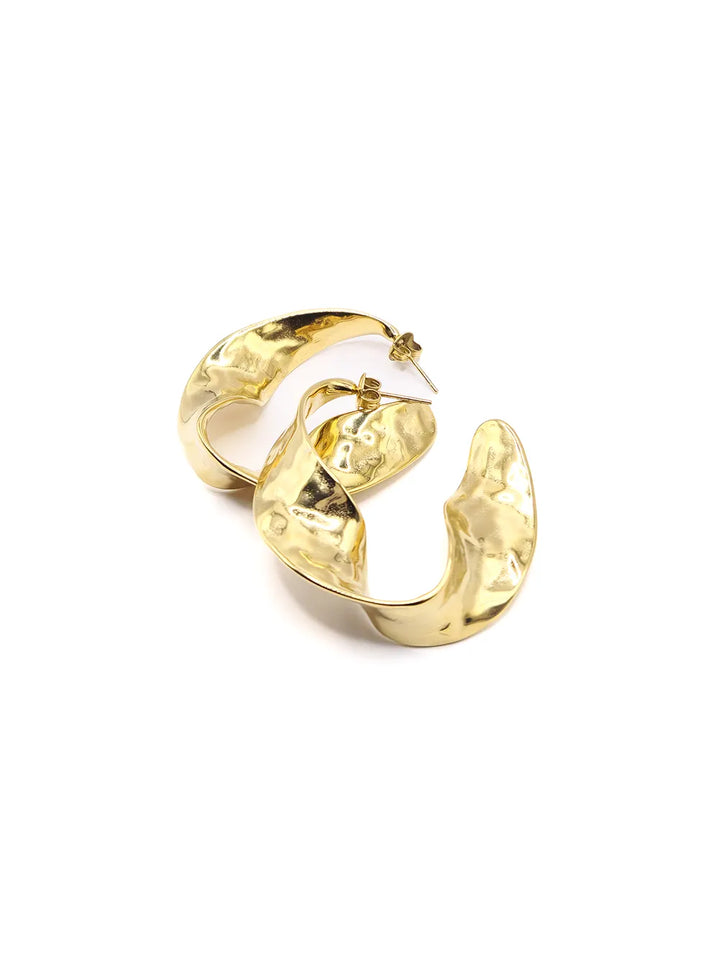 Grandes créoles dorées torsadées femme