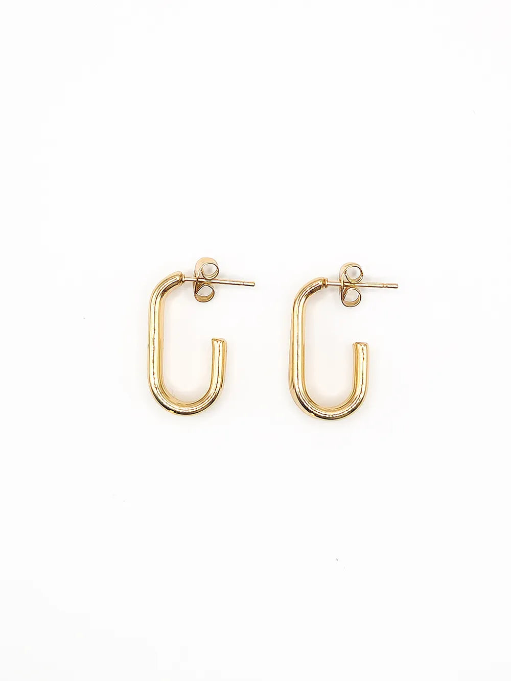 Boucles d’oreilles dorées ovales modernes