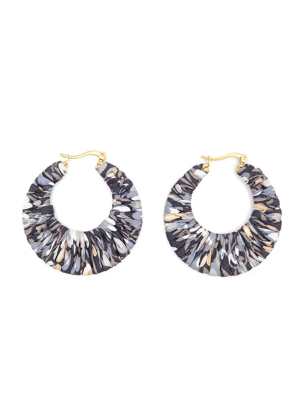 Boucles d’oreilles faites main Liberty gris doré