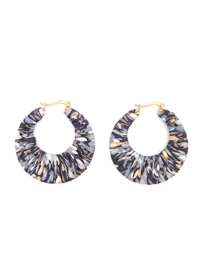 Boucles d’oreilles faites main Liberty gris doré