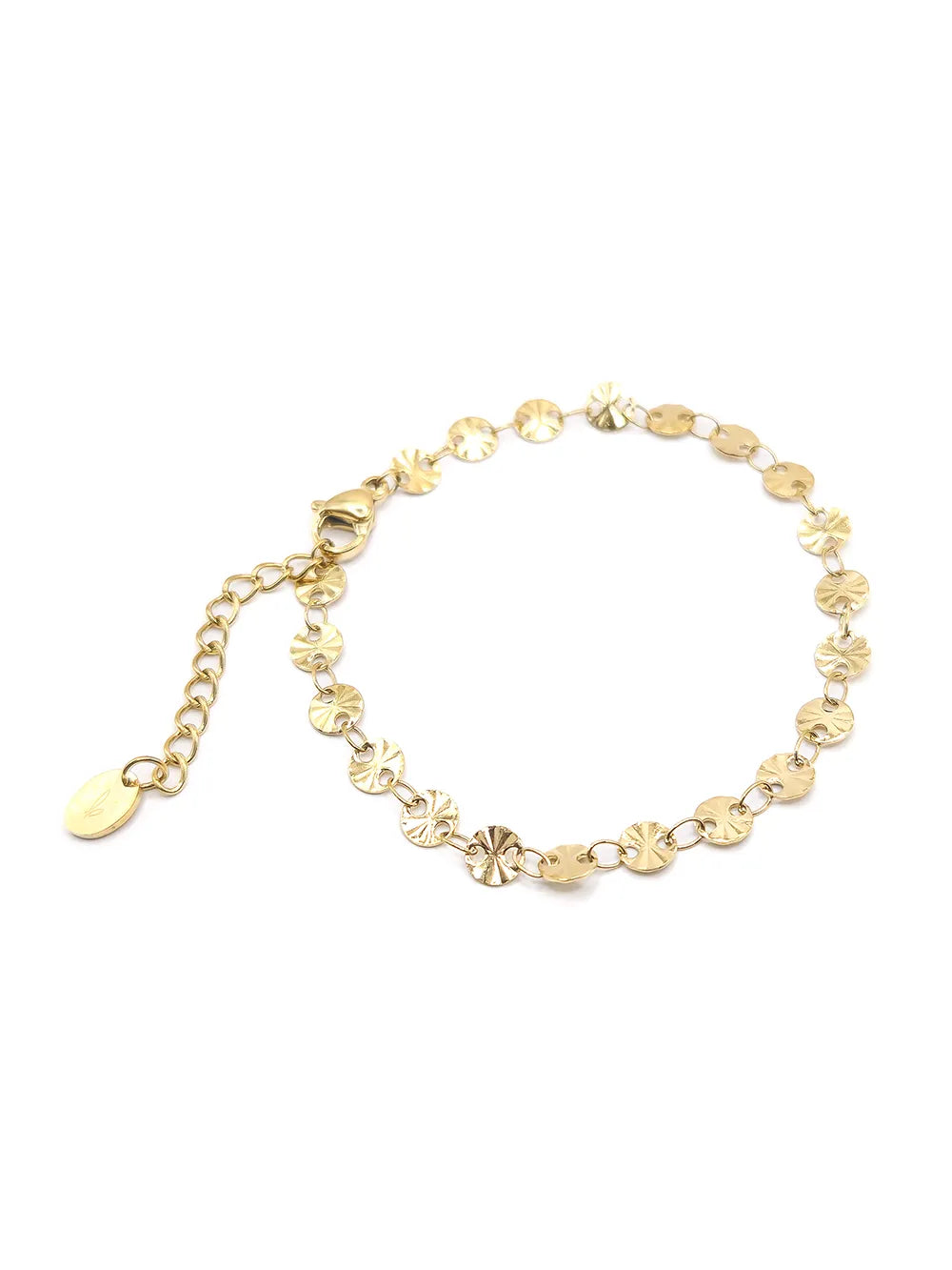 Bracelet doré acier inoxydable médaillons étoilés