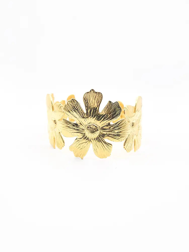 Bracelet doré femme style fleuri élégant Viva Yuza