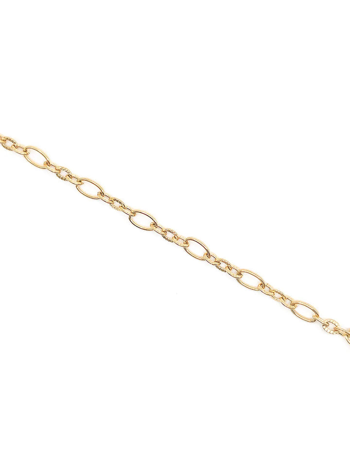 Bracelet femme acier inoxydable chaîne ovale texturée