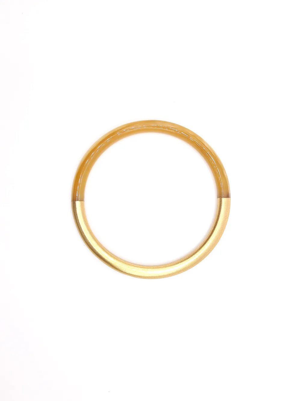 Jonc bohème doré en corne naturelle