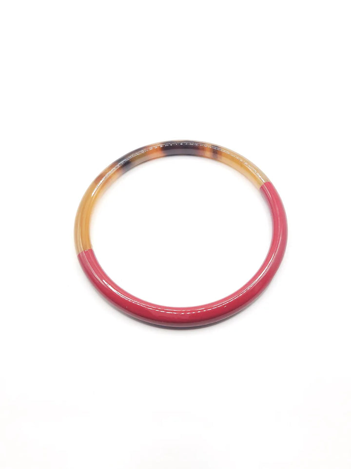 Jonc bohème bordeaux en corne naturelle