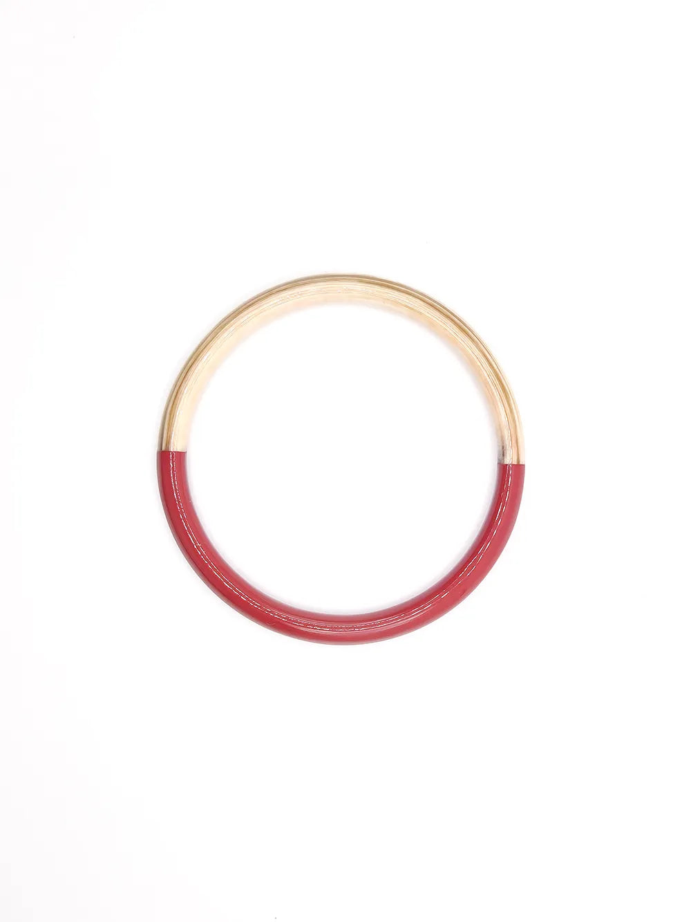 Bracelet jonc matière naturelle couleur bordeaux