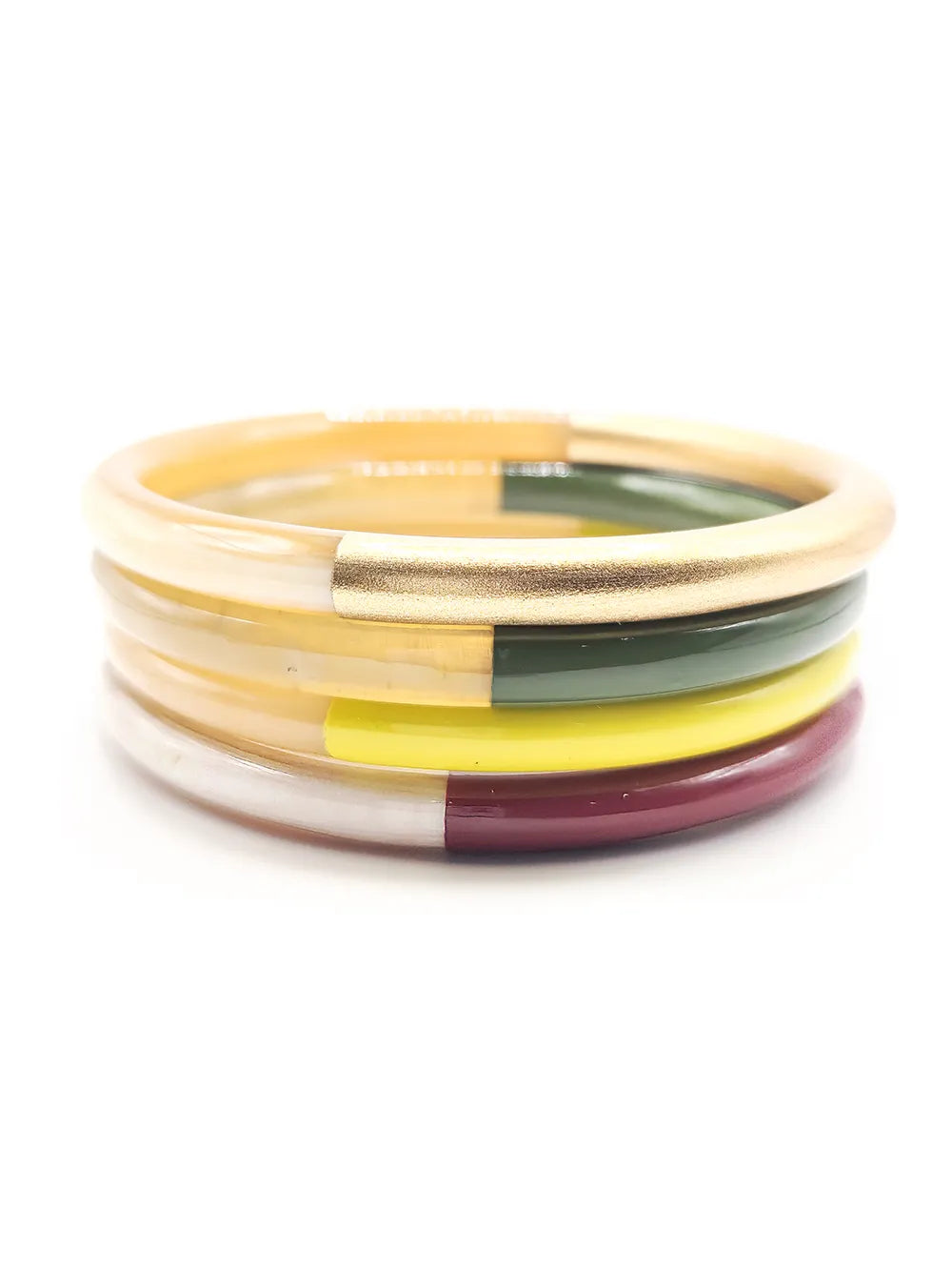 Bracelets joncs matière naturelle colorés