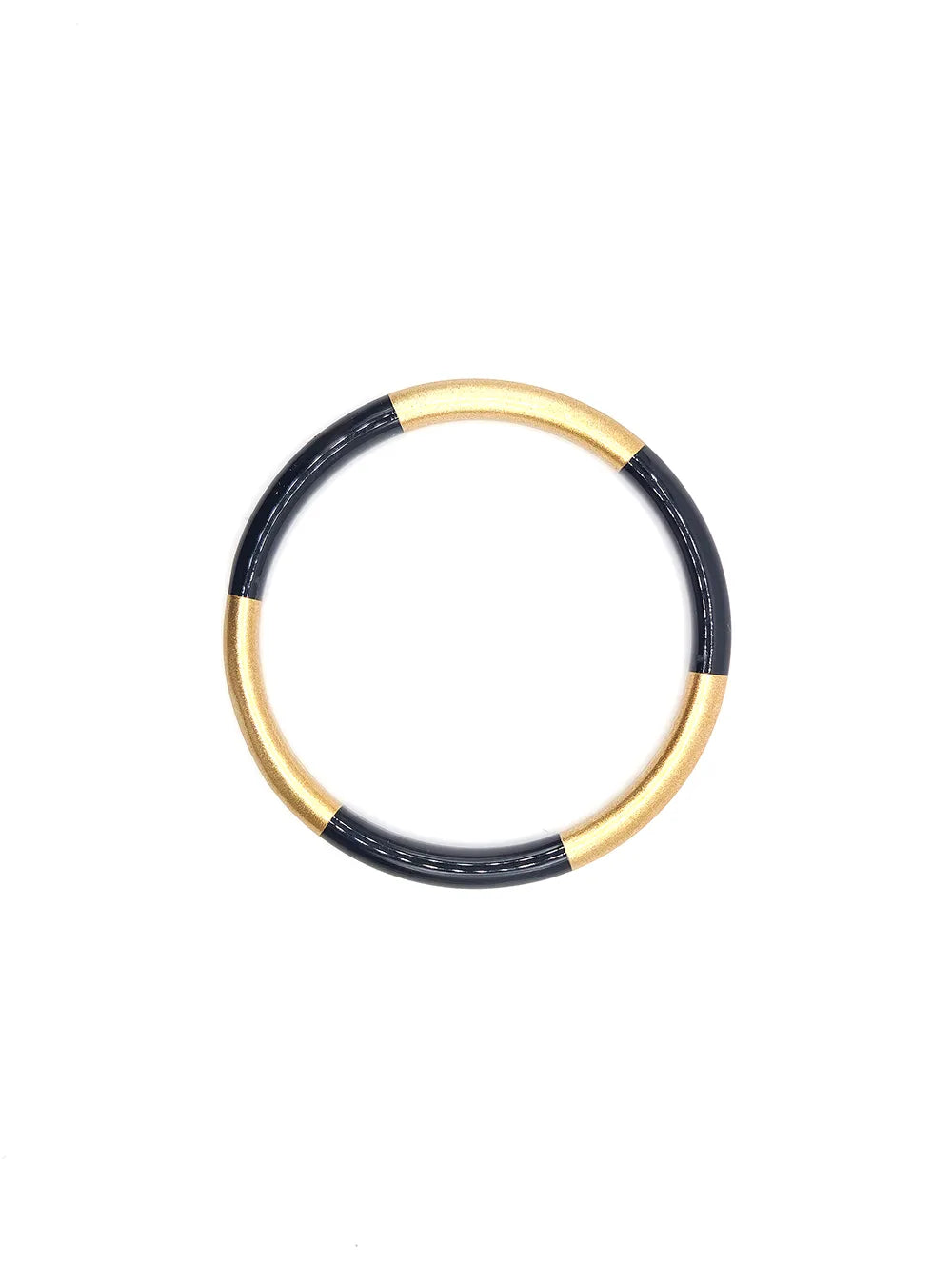 bracelet jonc en résine noir et doré pour femme