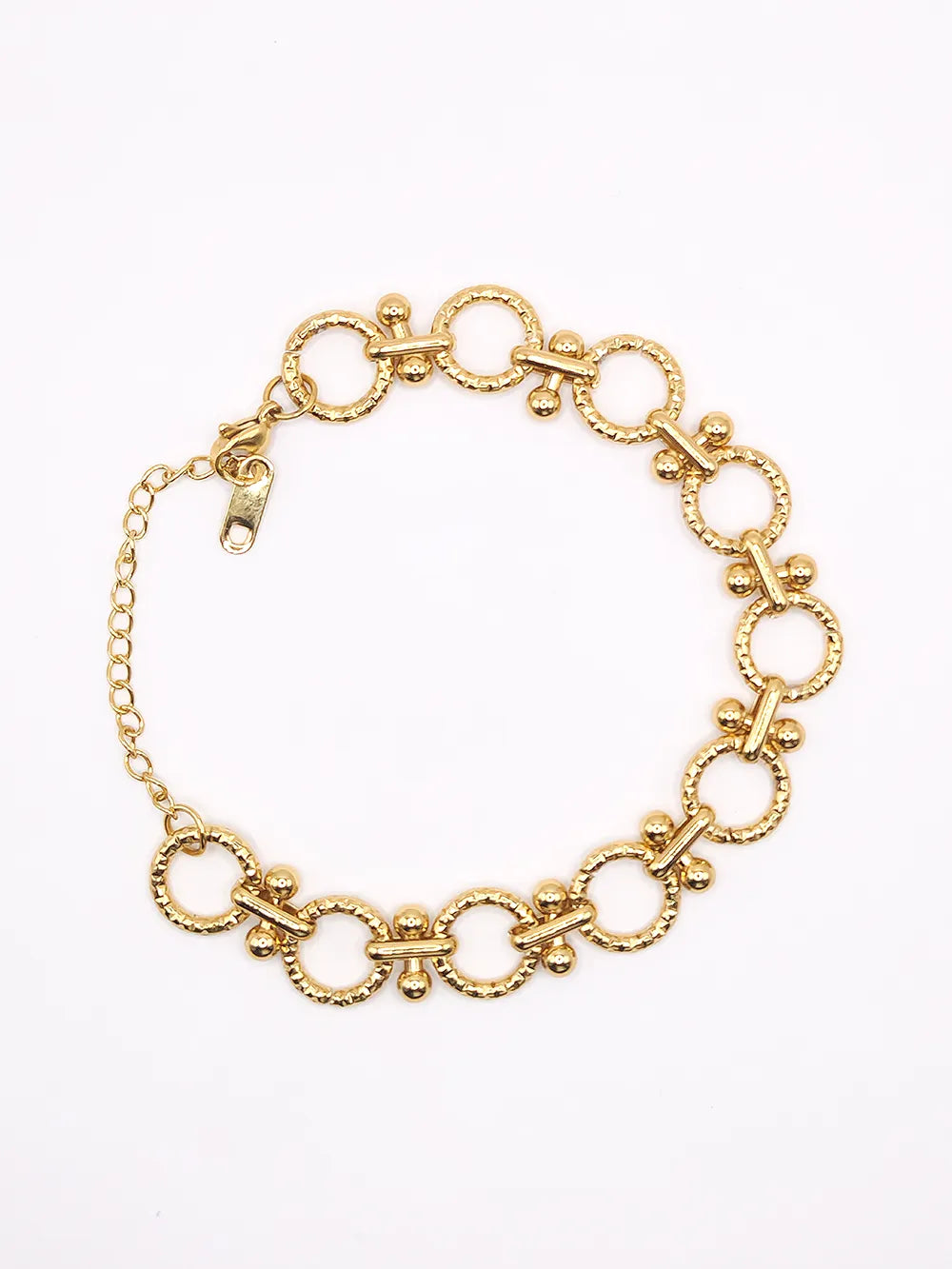 Bracelet femme acier inoxydable maillons martelés