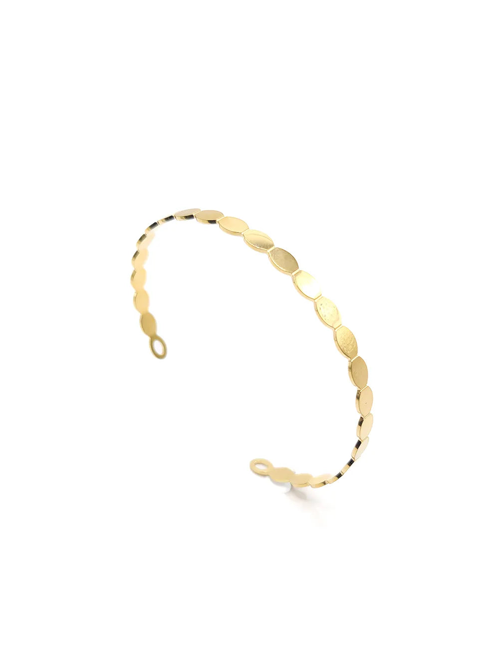 Jonc ouvert doré à maillons ovales – Acier inoxydable