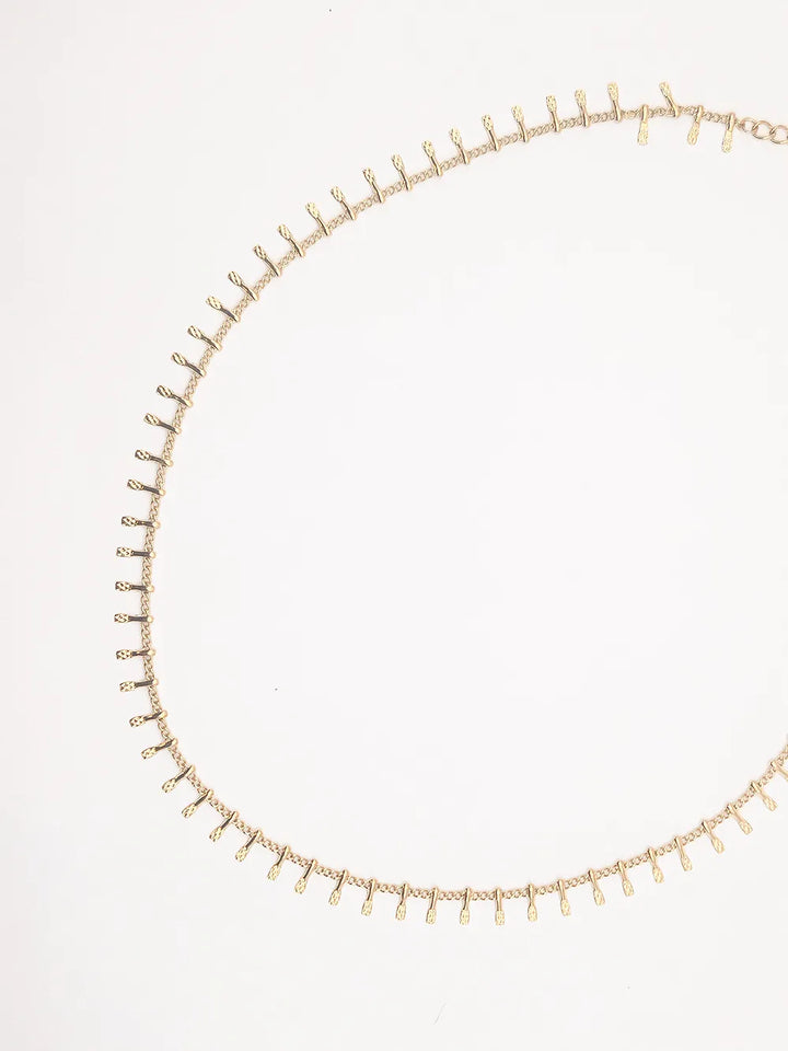 Ras-du-cou doré “Pluie d’Or” en acier inoxydable