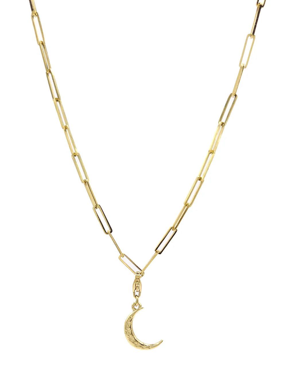 Collier femme doré en acier inoxydable avec charm lune