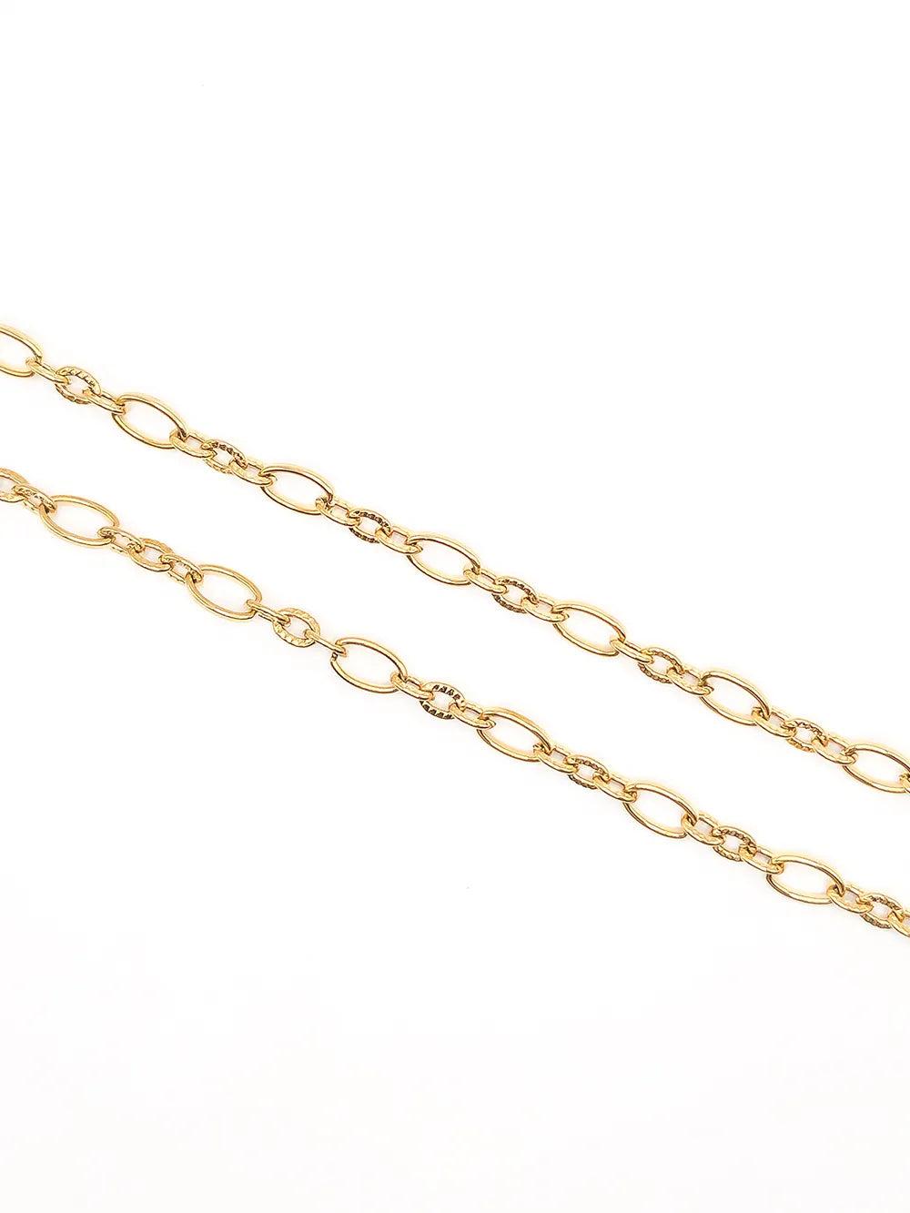 Bijou fantaisie en acier inoxydable mailles ovales contrastées