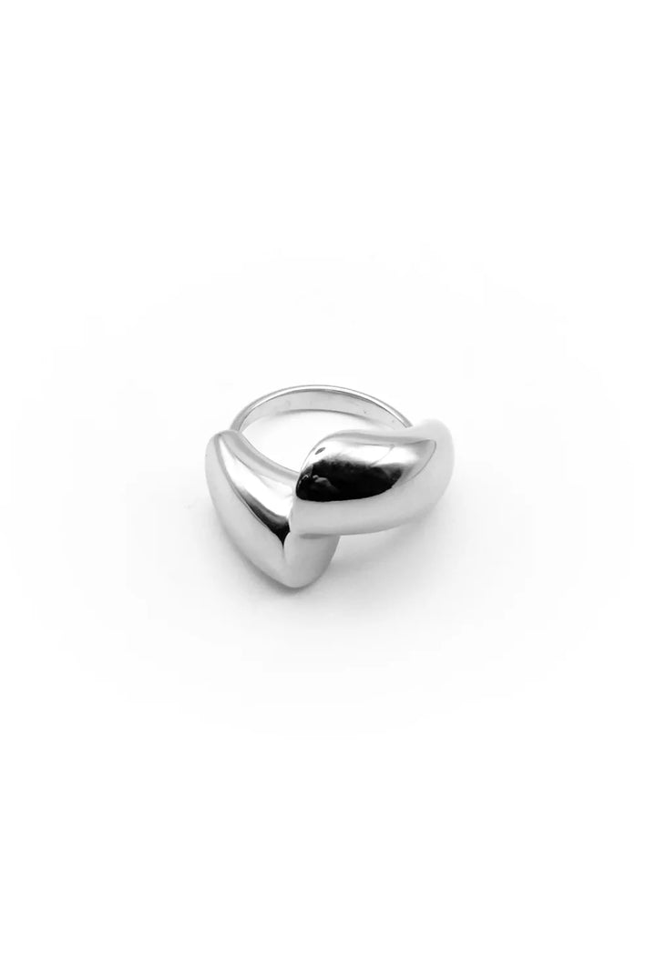grosse bague femme en acier inoxydable argenté