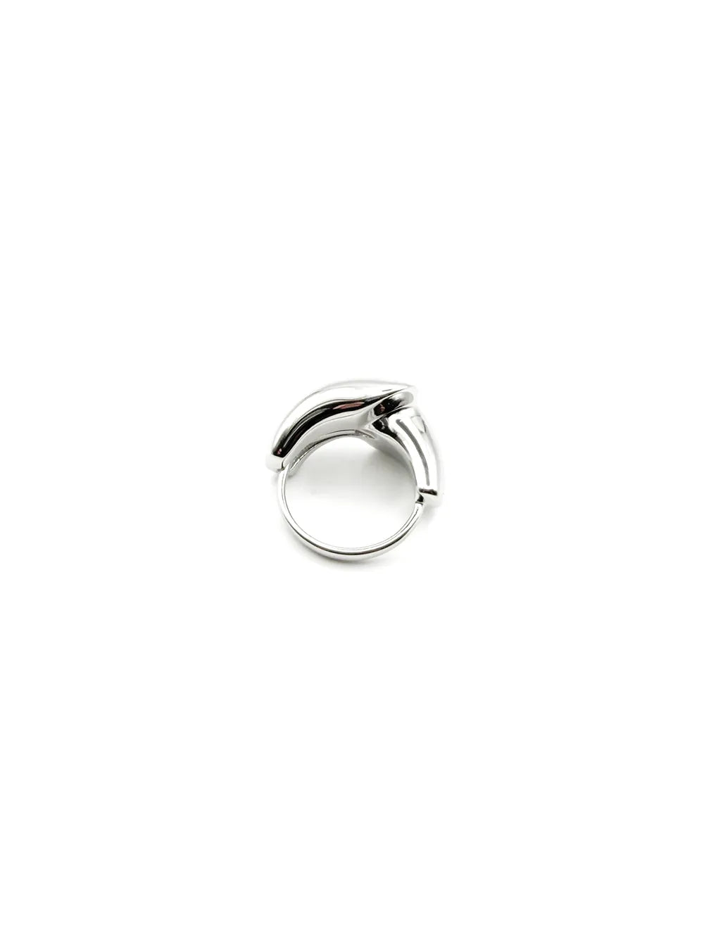 grosse bague femme argentée en acier inoxydable ajustable