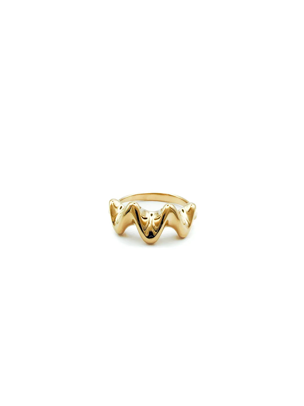 bague femme dorée design vague tendance