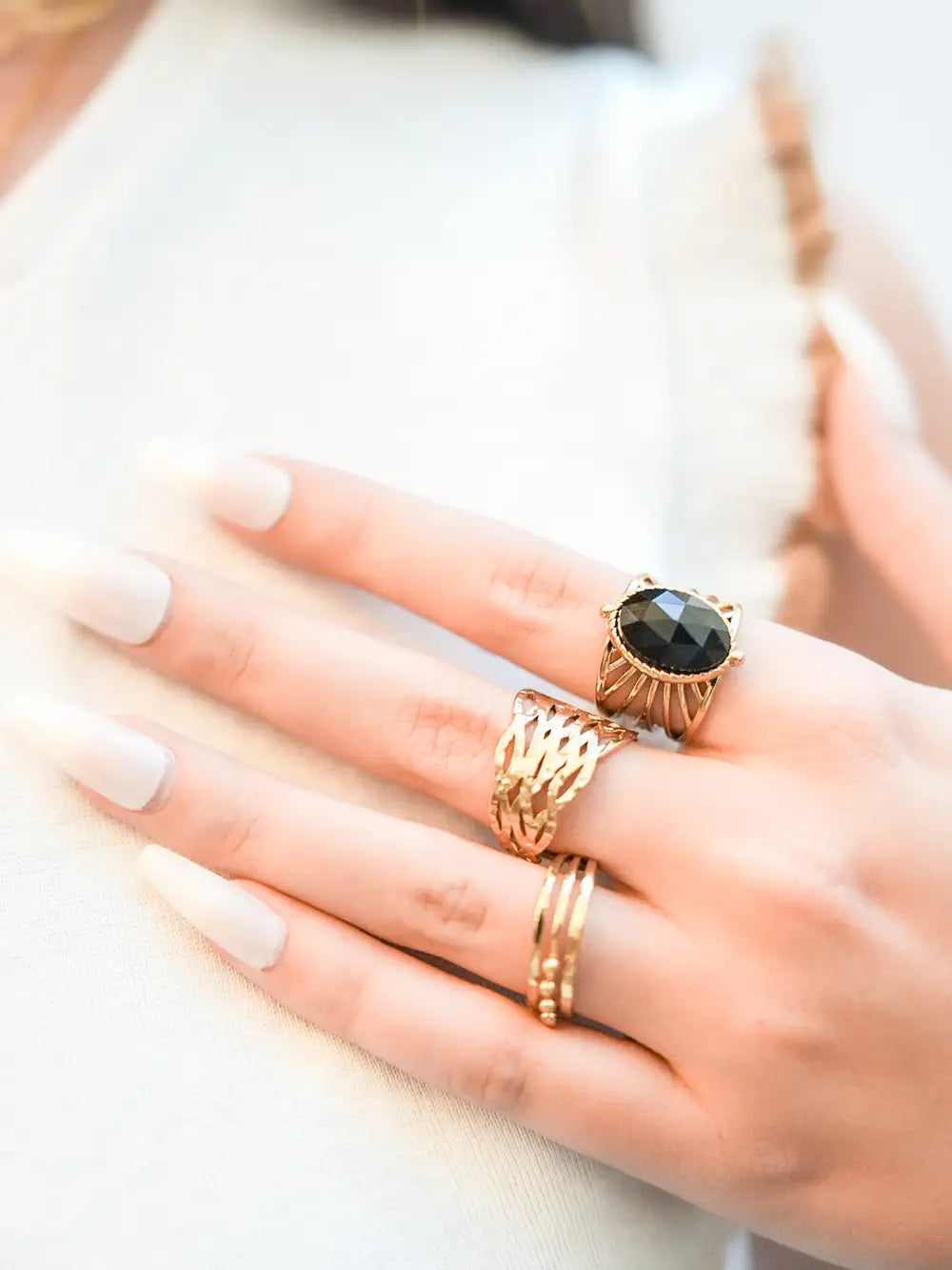 Bague fantaisie femme doré et originale viva yuza