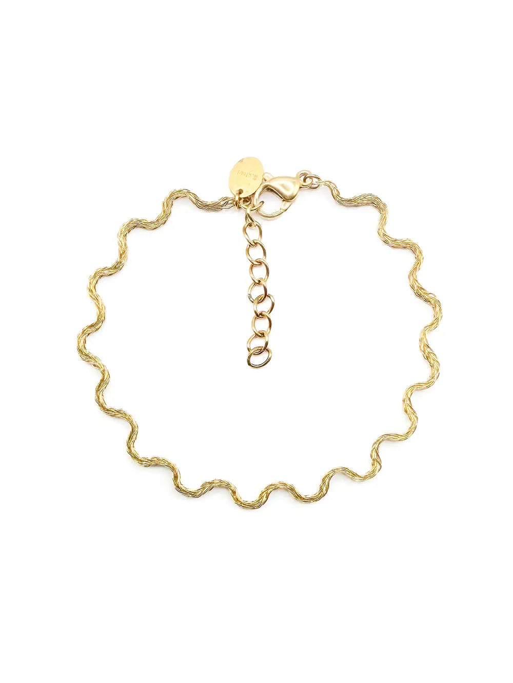 Bracelet maille zigzag dorée en acier inoxydable