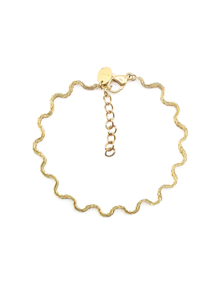 Bracelet maille zigzag dorée en acier inoxydable