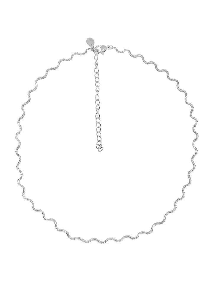 Collier maille zigzag argentée pour femme