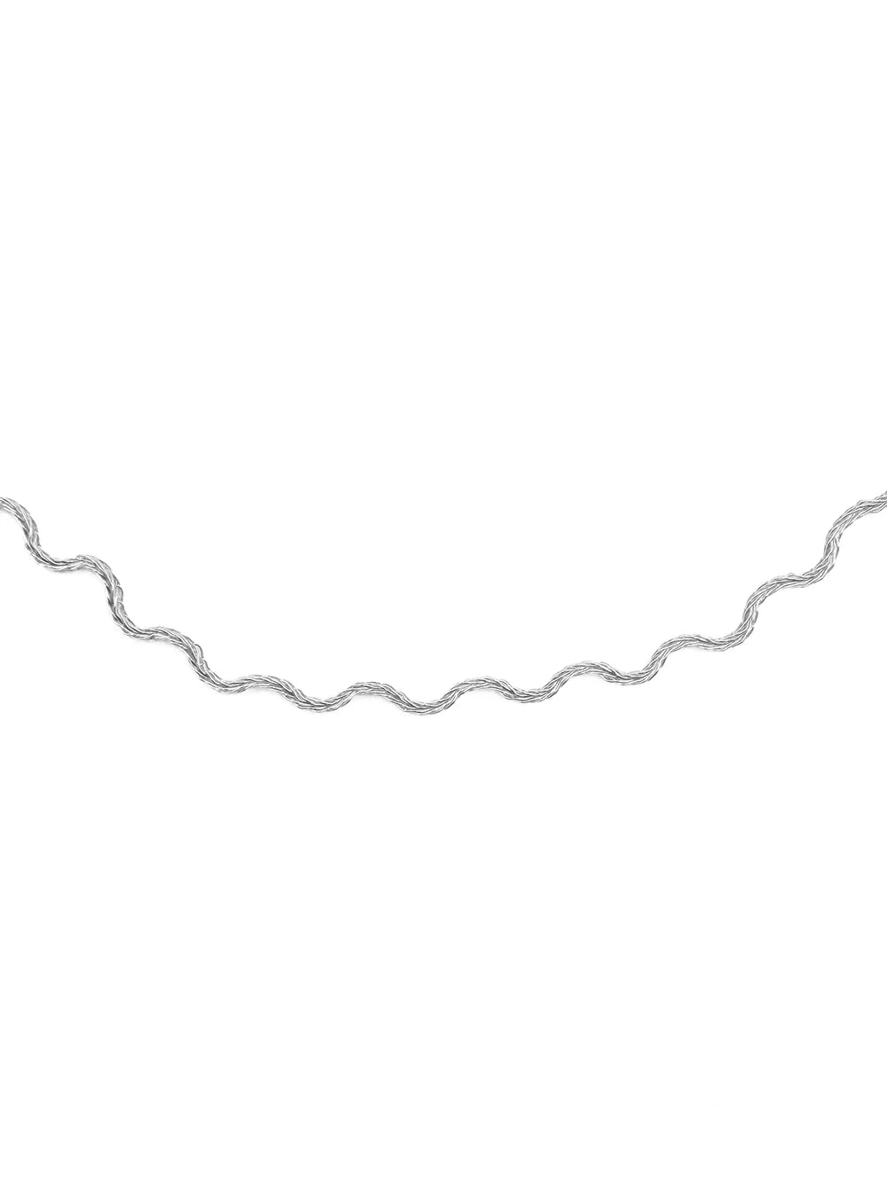 Collier chaîne zigzag argenté en acier inoxydable