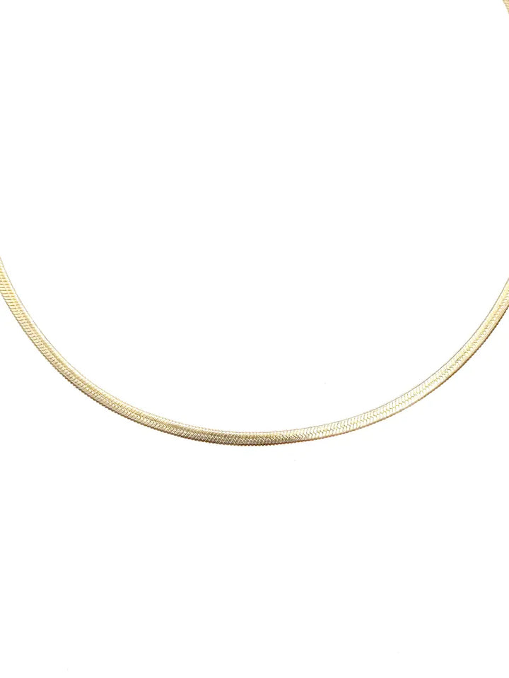 Chaîne miroir dorée plate et brillante