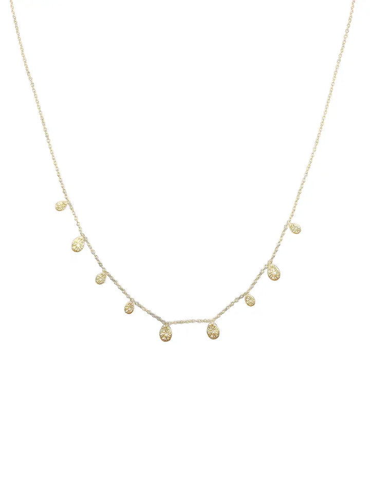 Collier fin pampilles gouttes dorées en acier inoxydable