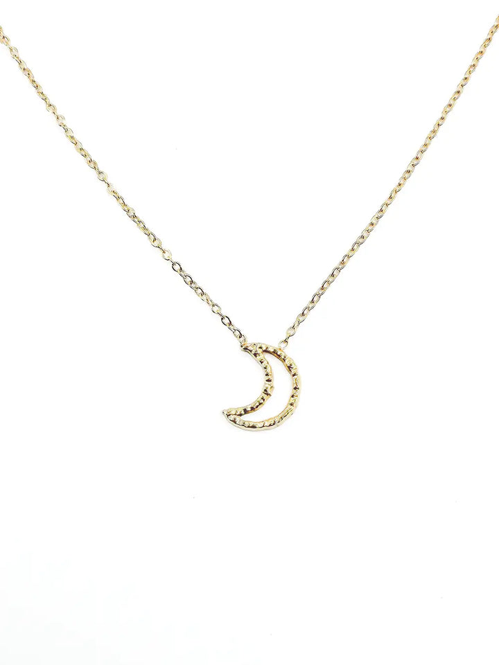 Collier petit croissant de lune doré