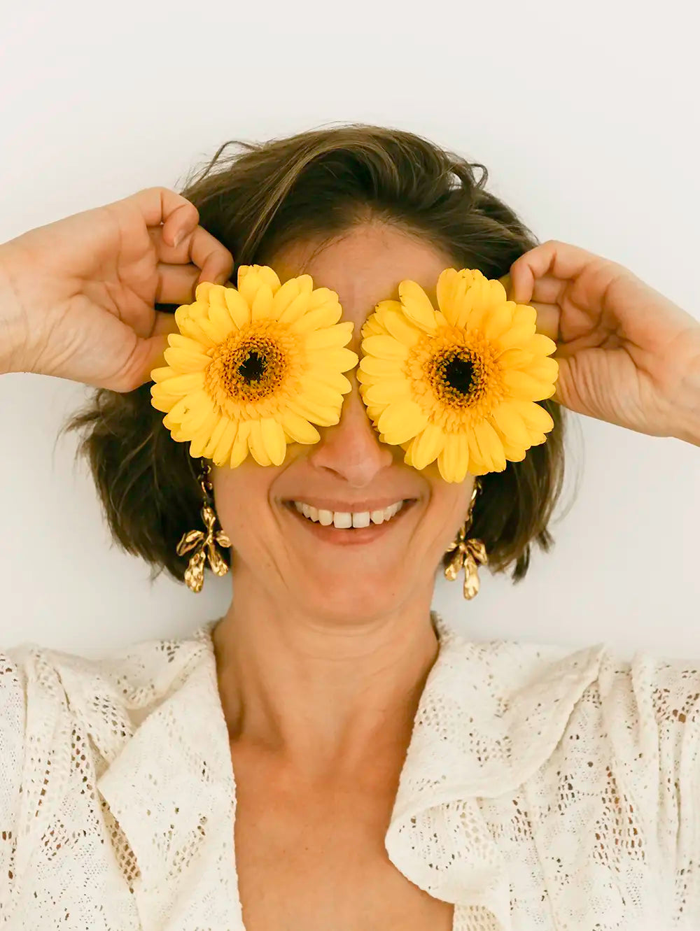 Boucles d’oreilles fantaisie en acier inoxydable fleurs