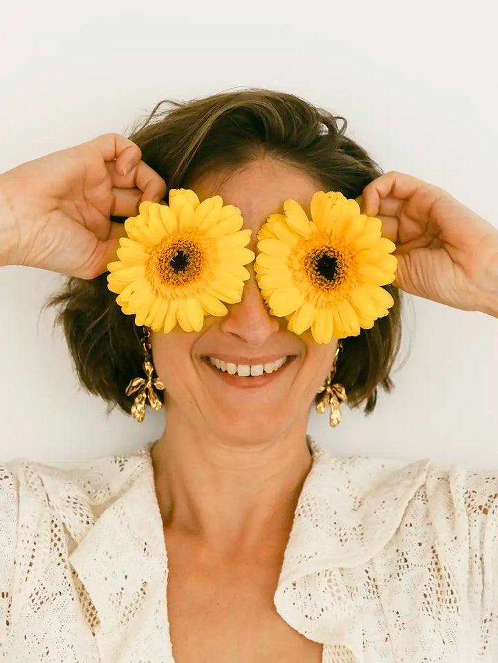 Boucles d’oreilles fantaisie en acier inoxydable fleurs