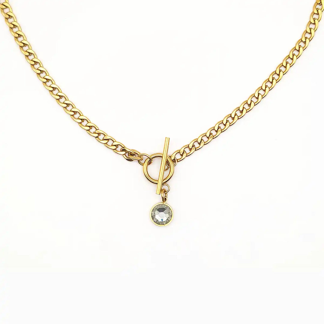 Collier raffiné doré avec fermoir toggle moderne